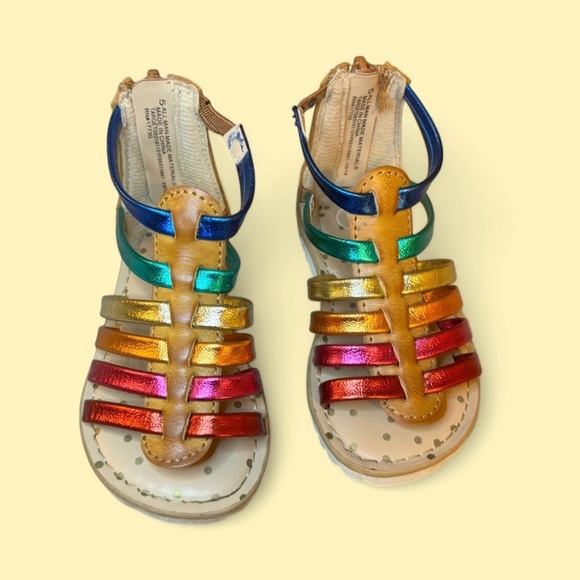 Cat & Jack Rainbow Gladiator Sandal Girl Size 5 Beach Vacation Summer - Picture 1 of 6